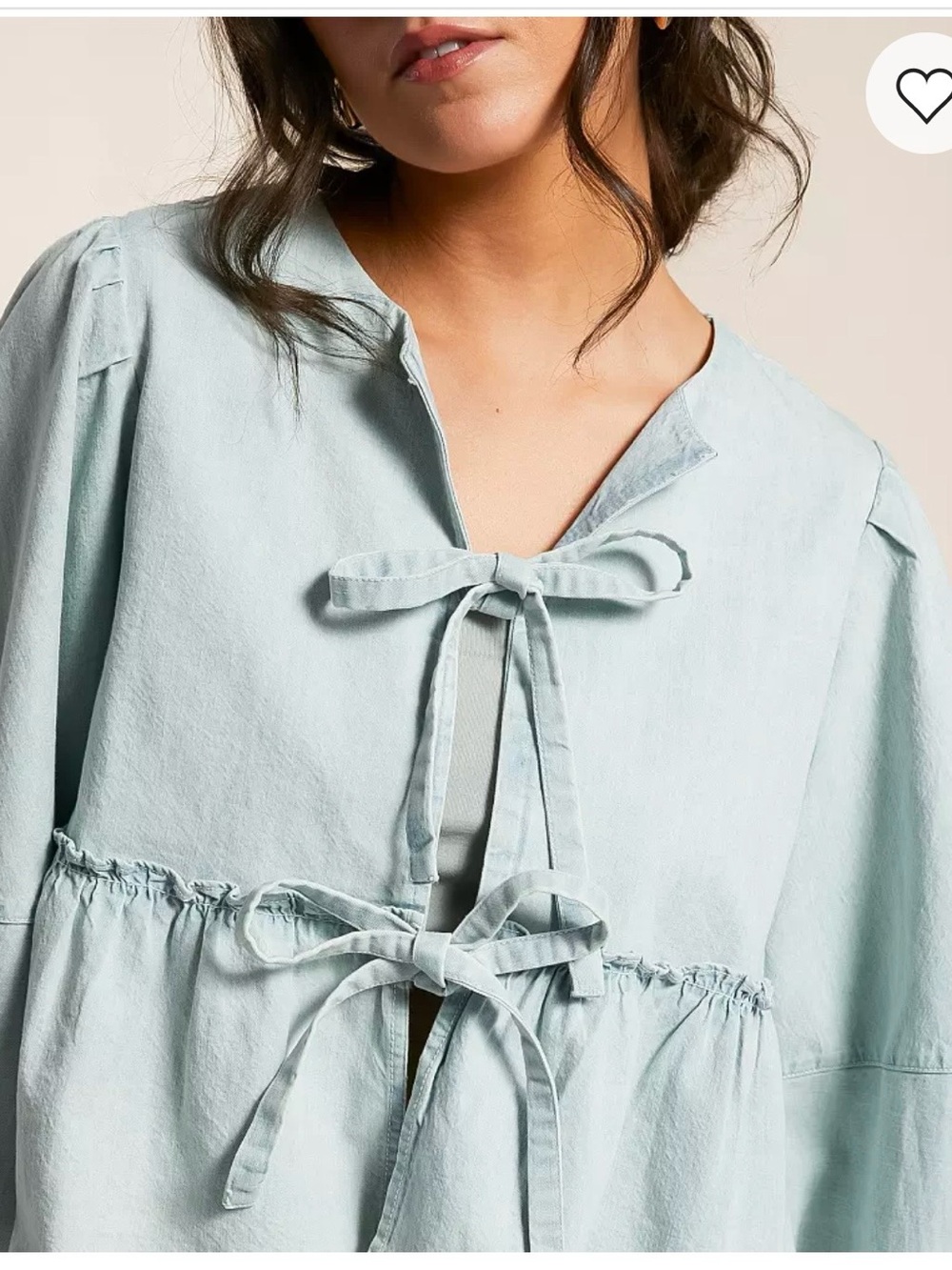 Free People Chambray Brunch Babe Top